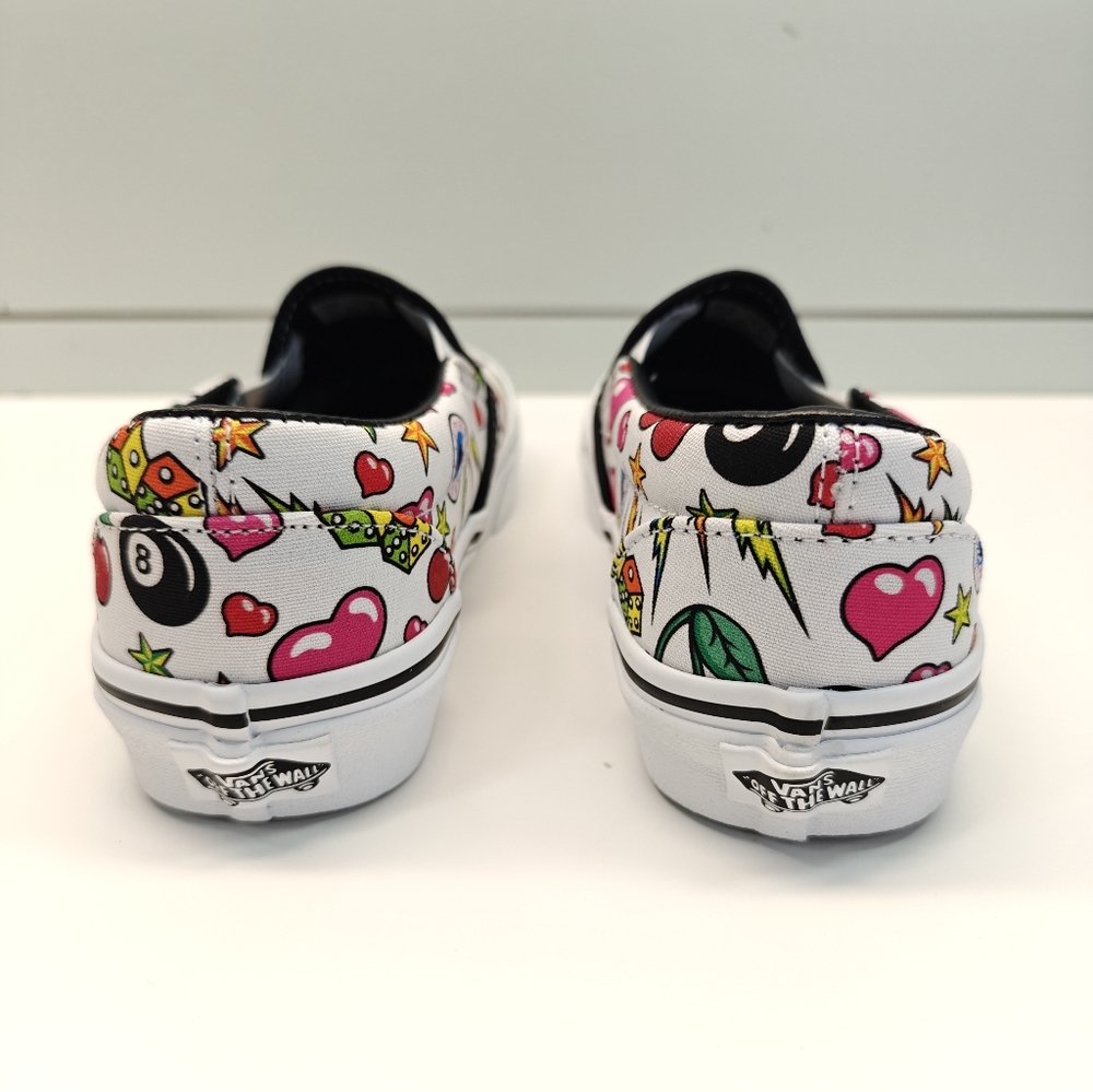 Vans Classic Slip-On Dice Bolts Hearts Eyeballs Cherries 8-Balls Print Women 7.5 - Picture 5 of 8